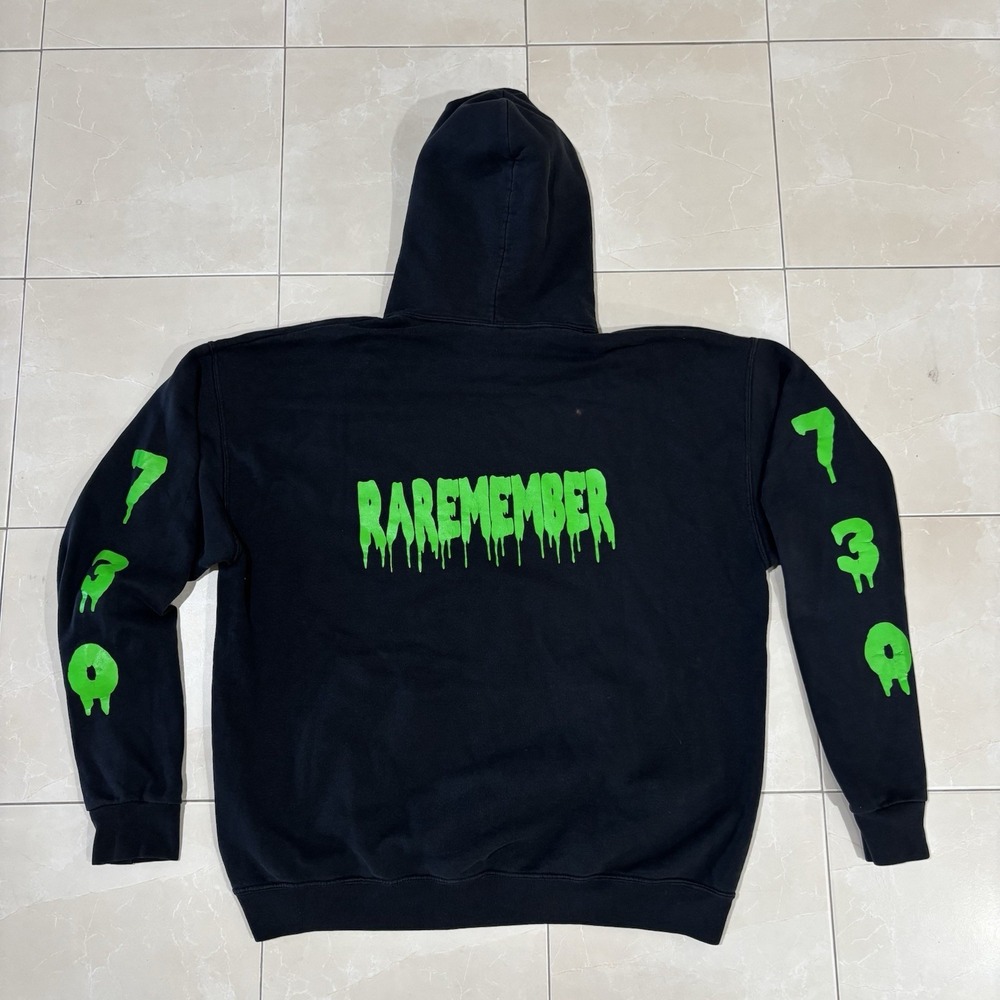 Asspizza 730 Hoodie Rare Member Black Sweatshirt Green Mens Large NYC Y2K Street